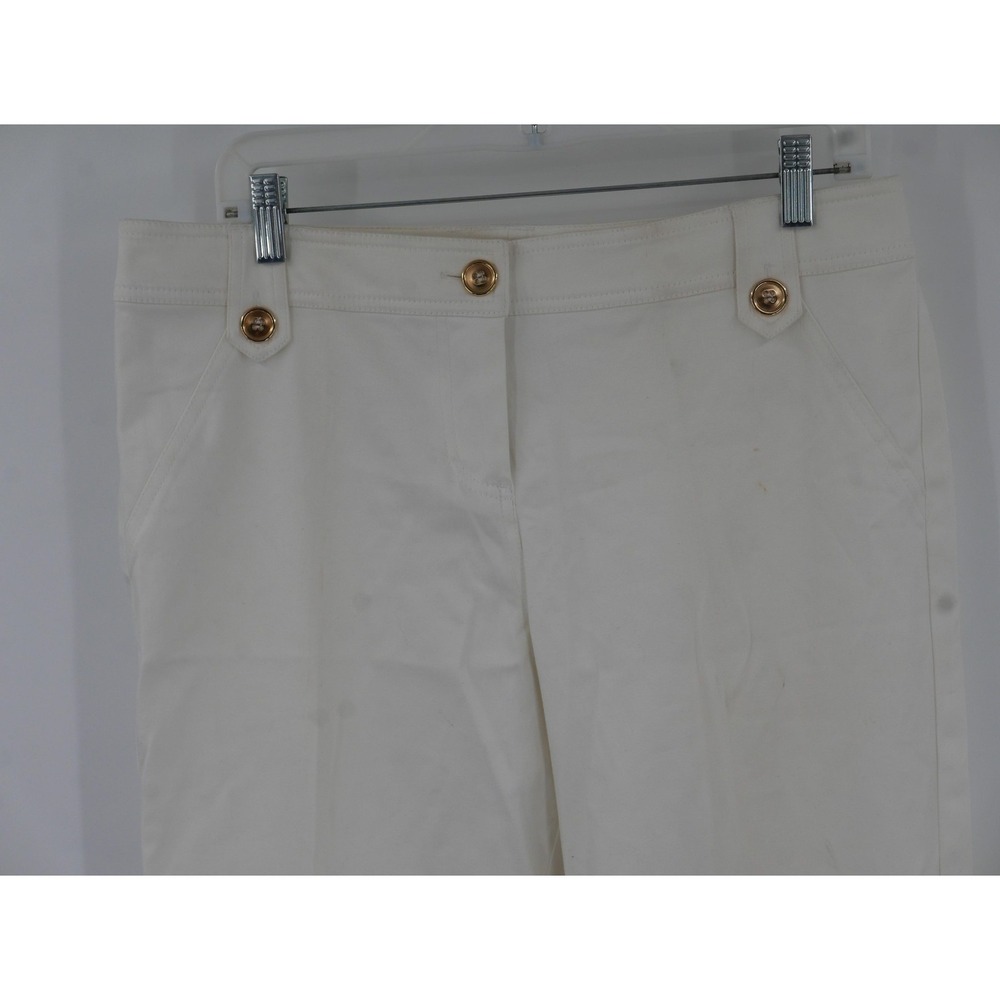 Cache Trousers Pants White Stretch Twill Bootcut Dress Work Casual Women's 12